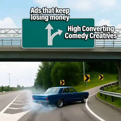 High-converting comedy ad creative